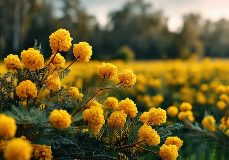 牧之原のミモザ畑